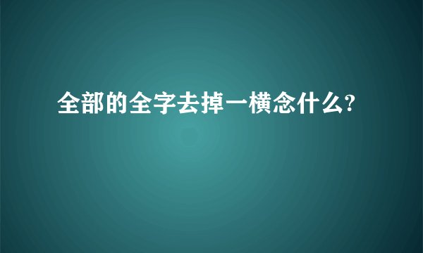 全部的全字去掉一横念什么?