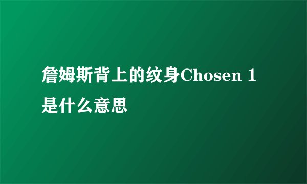 詹姆斯背上的纹身Chosen 1是什么意思