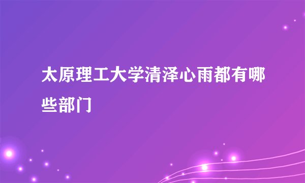 太原理工大学清泽心雨都有哪些部门