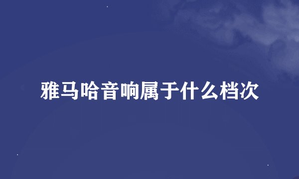 雅马哈音响属于什么档次