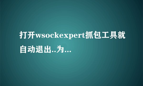 打开wsockexpert抓包工具就自动退出..为什么啊?