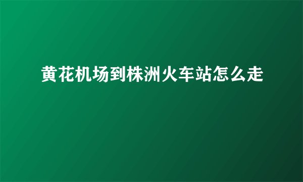 黄花机场到株洲火车站怎么走