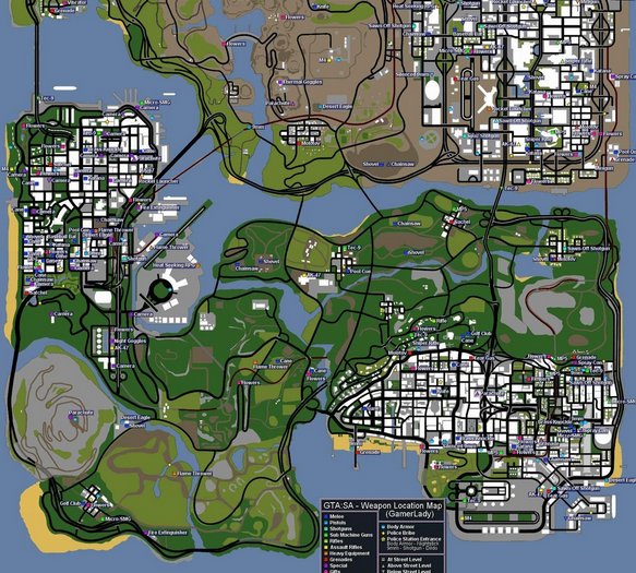 侠盗猎车圣安地列斯的黄色区域是什么