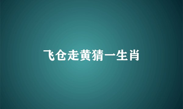 飞仓走黄猜一生肖