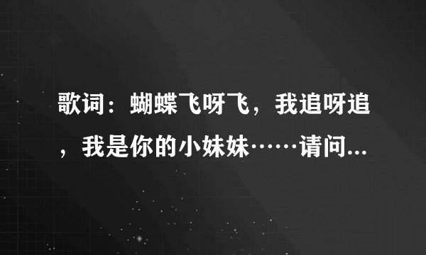 歌词：蝴蝶飞呀飞，我追呀追，我是你的小妹妹……请问这首歌叫什么名字？