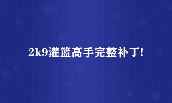 2k9灌篮高手完整补丁!