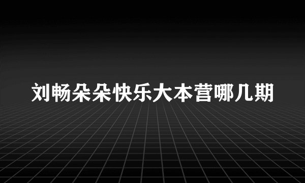 刘畅朵朵快乐大本营哪几期
