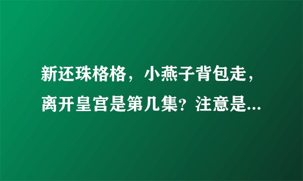 新还珠格格,小燕子背包走,离开皇宫是第几集?注意是《《背包》》走,有这一集吗?