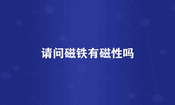 请问磁铁有磁性吗
