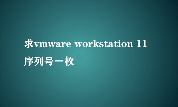 求vmware workstation 11 序列号一枚