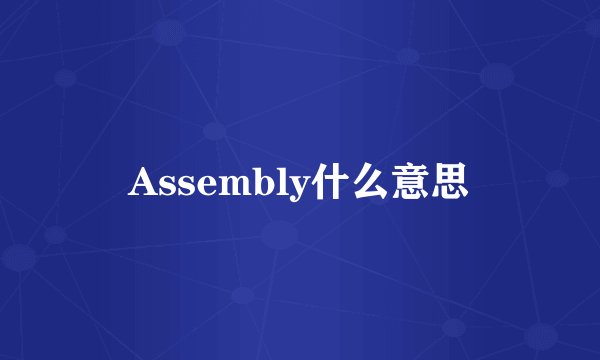 Assembly什么意思