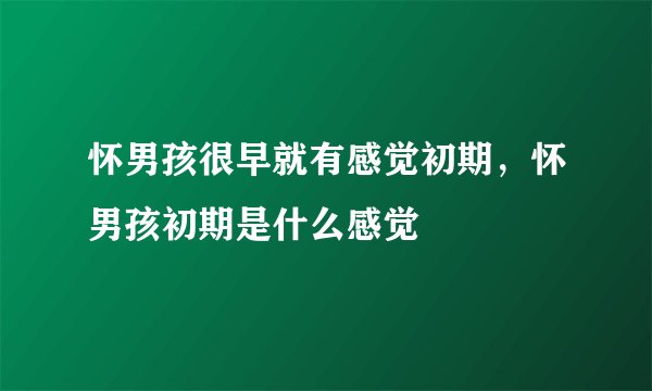 怀男孩很早就有感觉初期，怀男孩初期是什么感觉