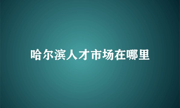 哈尔滨人才市场在哪里