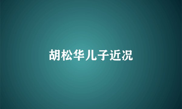 胡松华儿子近况
