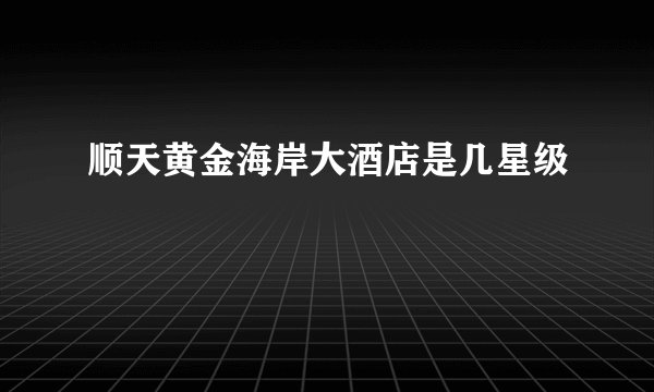顺天黄金海岸大酒店是几星级