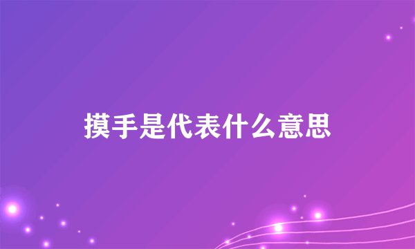 摸手是代表什么意思
