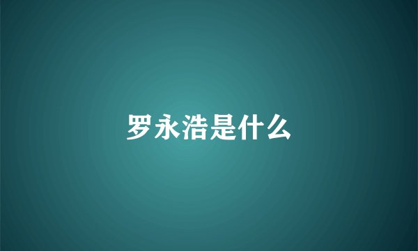 罗永浩是什么