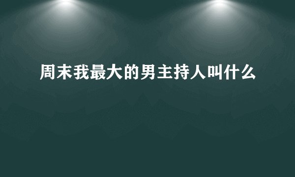 周末我最大的男主持人叫什么