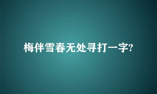 梅伴雪春无处寻打一字?