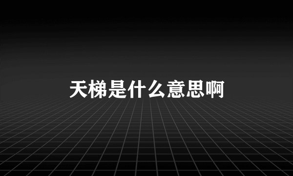 天梯是什么意思啊