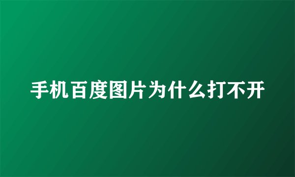 手机百度图片为什么打不开