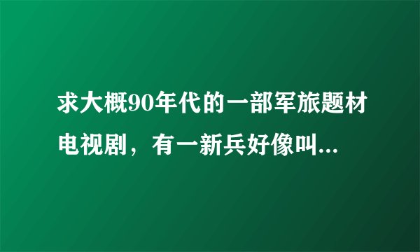 求大概90年代的一部军旅题材电视剧，有一新兵好像叫关键，跳伞跳到农民家里了