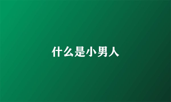 什么是小男人