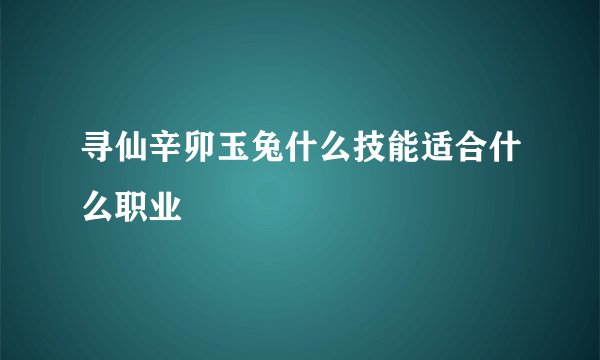 寻仙辛卯玉兔什么技能适合什么职业