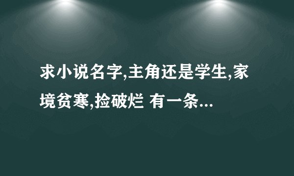 求小说名字,主角还是学生,家境贫寒,捡破烂 有一条狗 ，后来捡到外星电脑