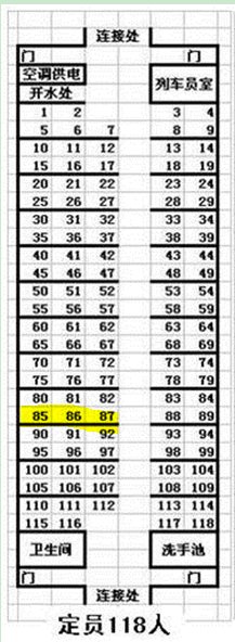 列车1204次 11号车厢 座位085 086 087的位置，是连在一起的吗，有没有靠窗座位