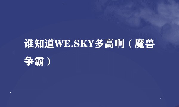 谁知道WE.SKY多高啊（魔兽争霸）