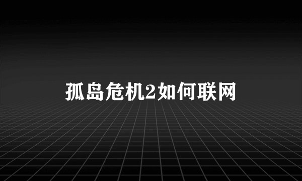 孤岛危机2如何联网