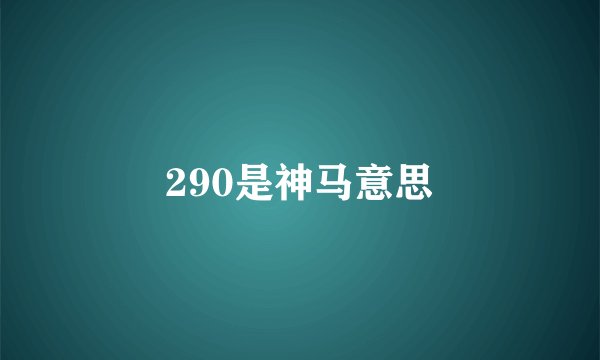 290是神马意思