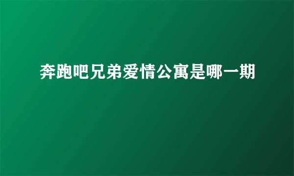 奔跑吧兄弟爱情公寓是哪一期