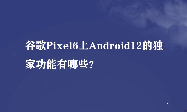 谷歌Pixel6上Android12的独家功能有哪些？
