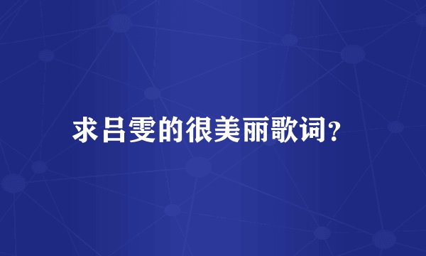 求吕雯的很美丽歌词？