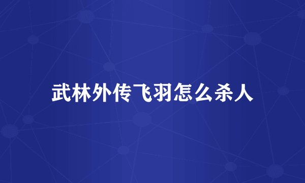 武林外传飞羽怎么杀人