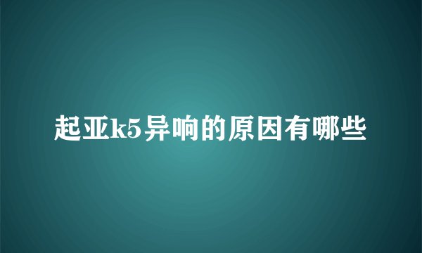 起亚k5异响的原因有哪些