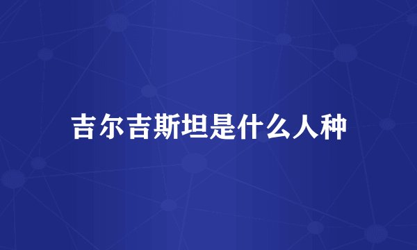 吉尔吉斯坦是什么人种