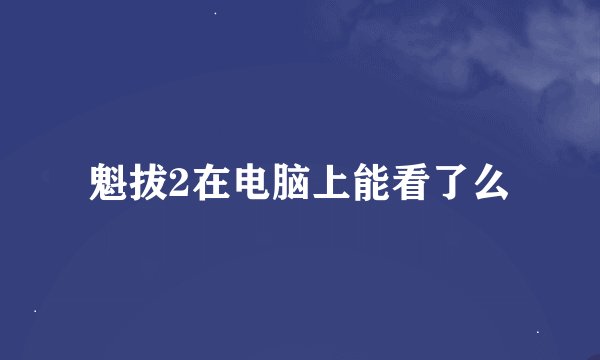 魁拔2在电脑上能看了么