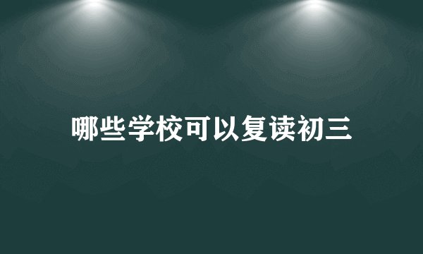 哪些学校可以复读初三