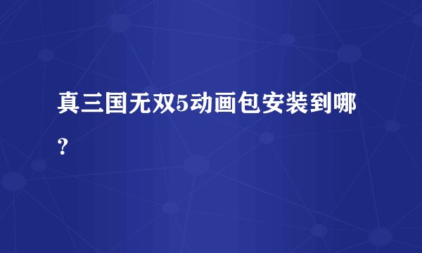 真三国无双5动画包安装到哪？
