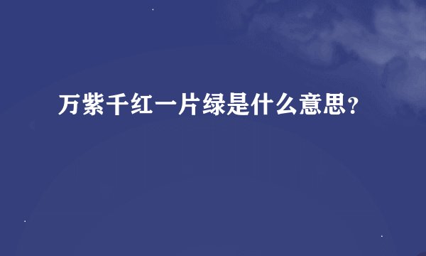 万紫千红一片绿是什么意思？