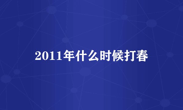 2011年什么时候打春