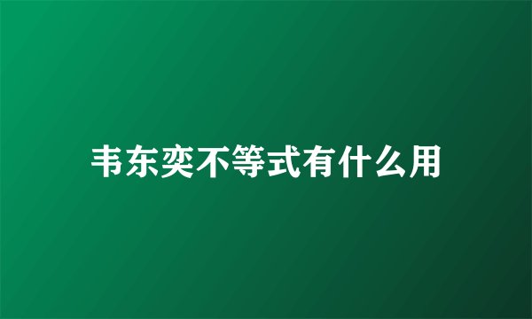 韦东奕不等式有什么用