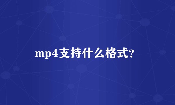 mp4支持什么格式？