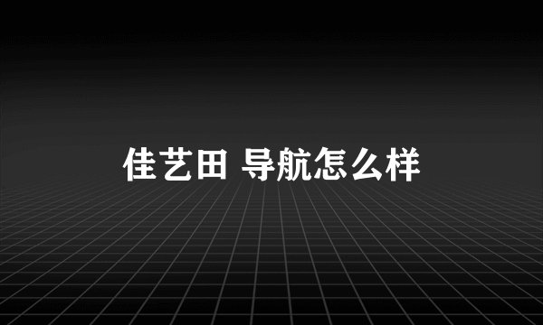 佳艺田 导航怎么样