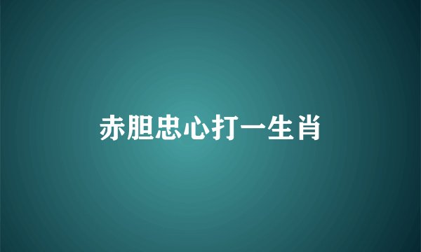 赤胆忠心打一生肖