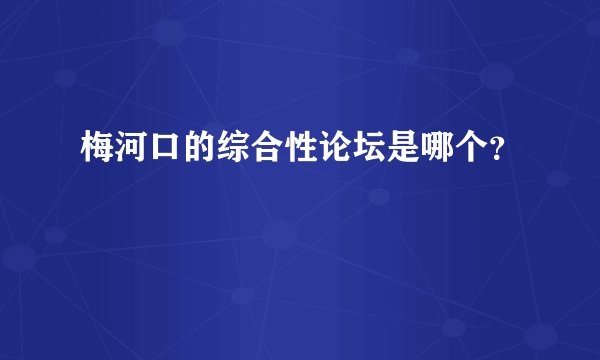 梅河口的综合性论坛是哪个？