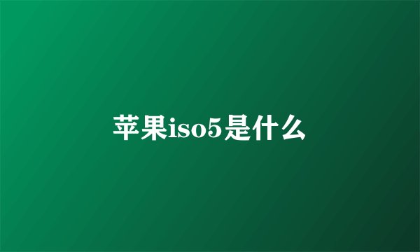 苹果iso5是什么
